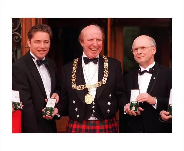 Glasgow Lord Provost Pat Lally with Ally McCoist and Fergus McCann at special award