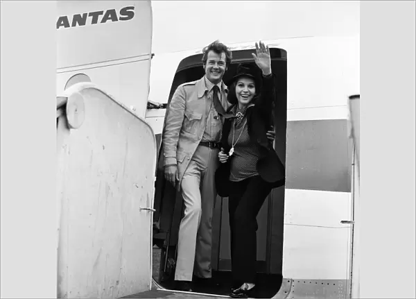 Roger Moore and his wife Luisa departing LAP for Tahiti where they will spend a holiday