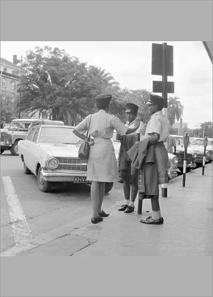 Travel Kenya Nairobi People Women July 1968 Standing together in street 1960s
