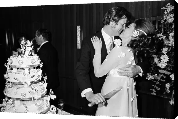 The wedding reception of Roger Moore and Luisa Mattioli at the Royal Garden Hotel