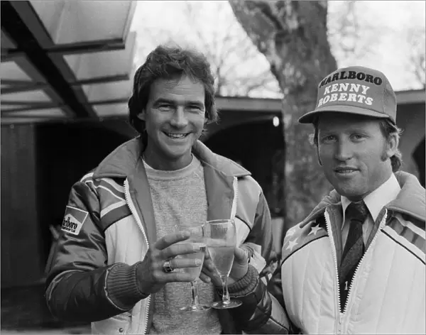 British Motorcycle road racer Barry Sheene with American reigning World Champion Kenny