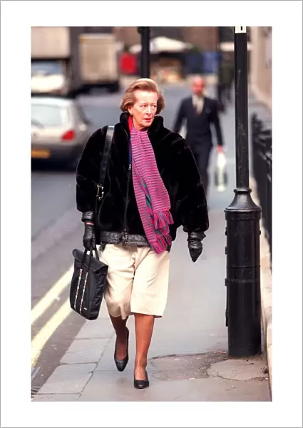 Anne Bullen former secretary of Robin Cook January 1998 Walking Carrying bag White