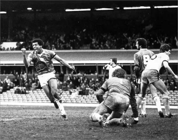 Celebrations, Howard Gayle turns away in triumph after completing Blues