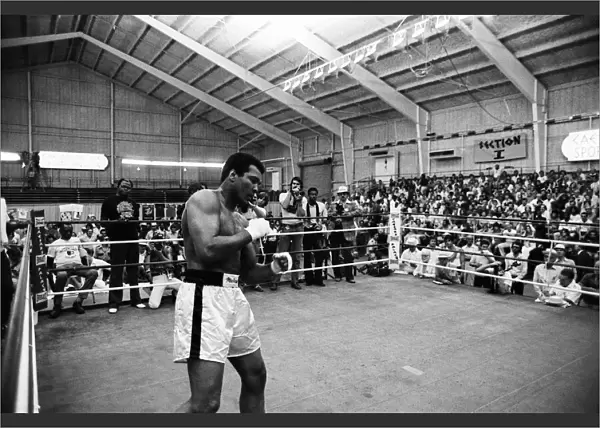 Muhammad Ali training ahead of his upcoming fight against Larry Holmes