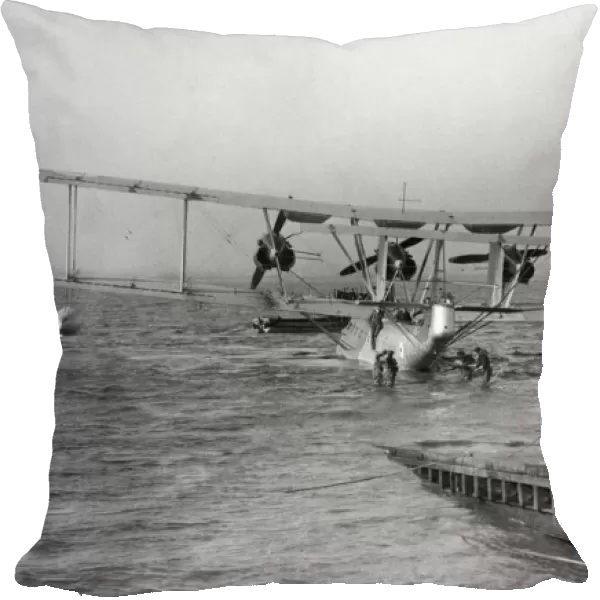 A Blackburn Perth aircraft of 204 Squadron seen here being launched from the slipway of