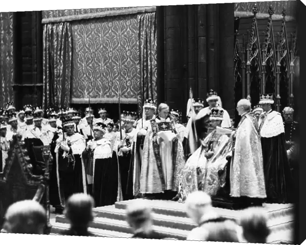 Coronation of King George VI 12th May 1937. King George VI is passed one of the two