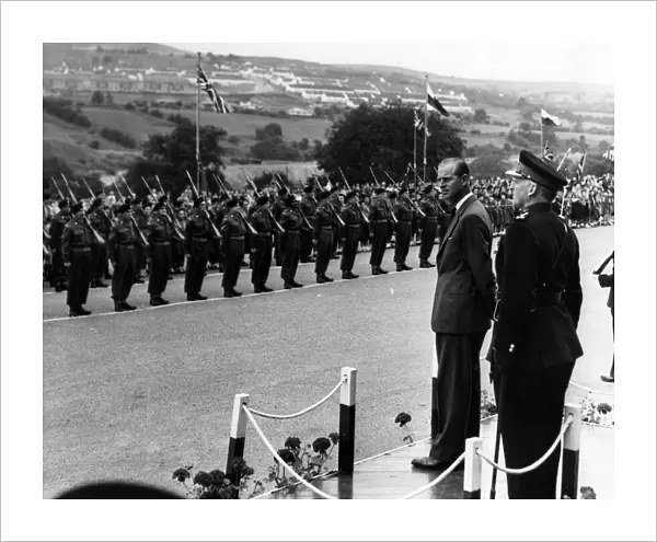 Prince Philip, Duke of Edinburgh leaves the Dais to inspect the 5th Battalion the Welsh