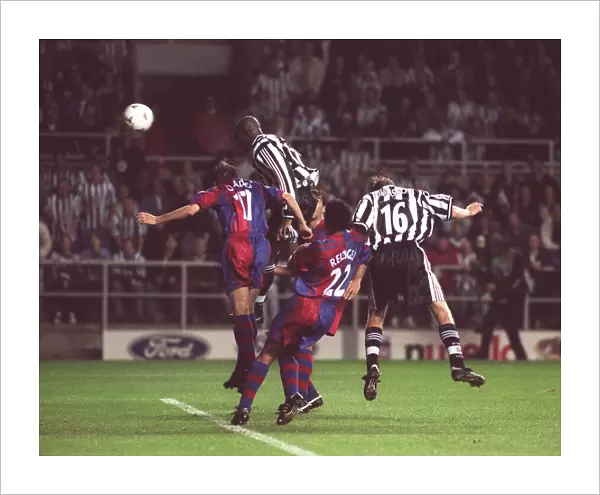 Newcastle United v Barcelona European Champions League 1997 Faustino Asprilla of