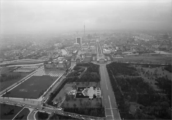 Aerial views of the Brandenburg Gate. 13th December 1979