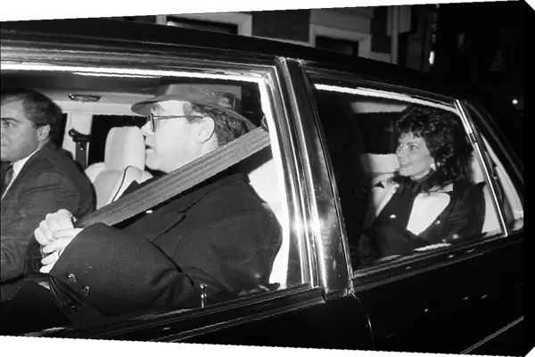Elton John and his wife Renate. 13th January 1988