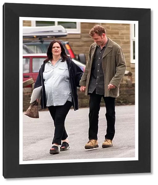 Mark Jordan actor in the TV Prog Heartbeat with his heavily pregnant wife Siobhan