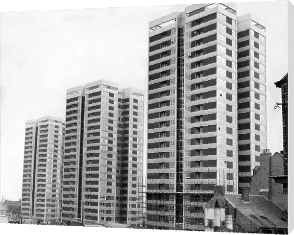 The high rise flats under construction on Westgate Road in Newcastle 24 August 1964