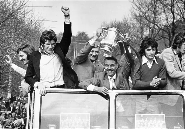Liverpool celebrate their FA Cup win over Newcastle on open top bus parade
