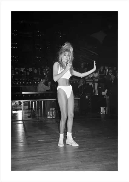 Mandy Smith at a nightclub to promote her new song. 17th January 1987