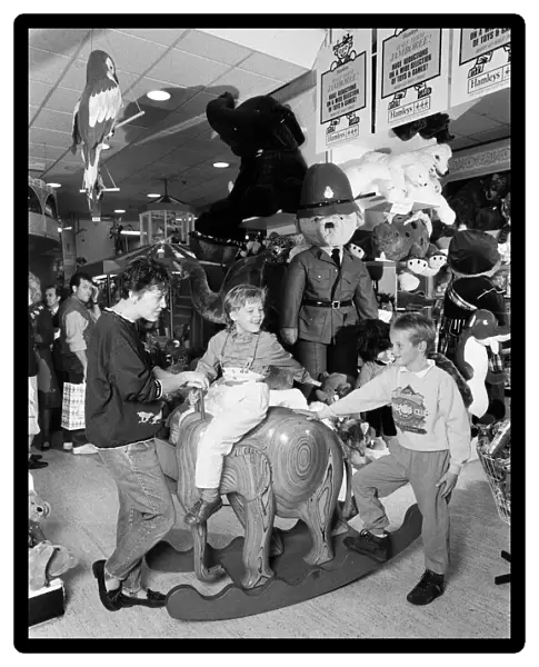 Young children playing with toys in Hamley s, London. 21st October 1986