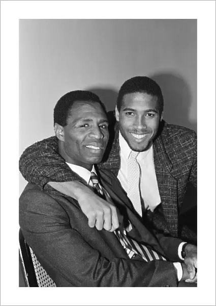 Luther Blissett, (left, in striped tie) and John Barnes (right