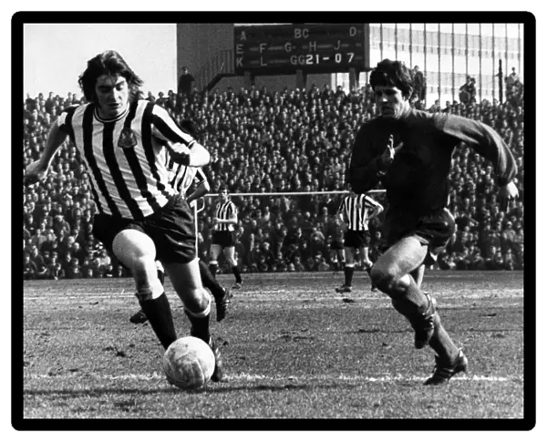 Newcastle Uniteds Alan Foggon on the left. Newcastle United v Derby County