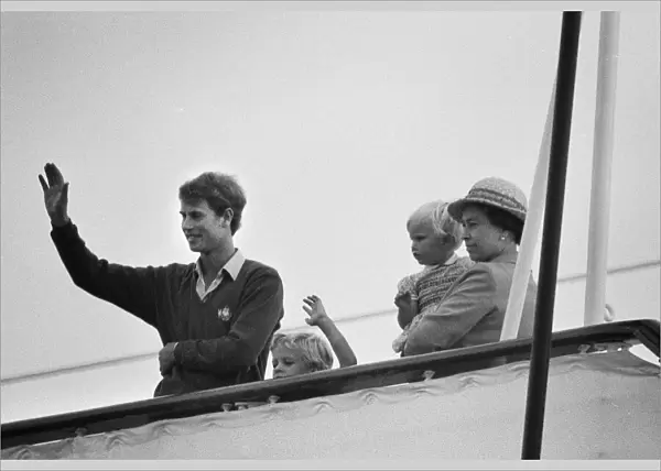 The Queen and Prince Philip, Duke of Edinburgh, board the Royal Yacht Britannia at