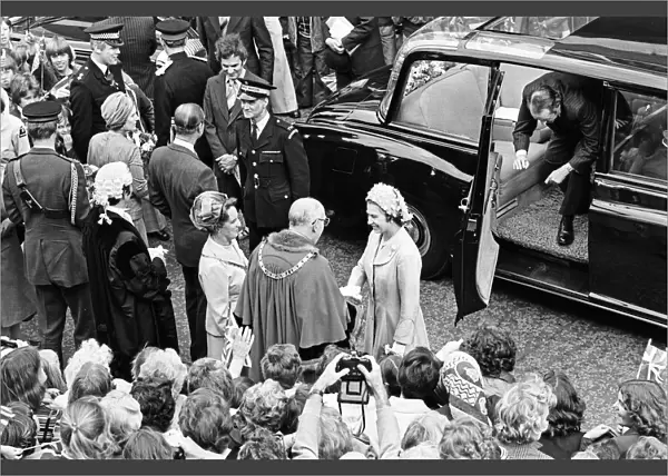 Queen Elizabeth II during her visit to Solihull during her Silver Jubilee tour