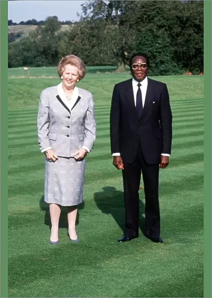 Margaret Thatcher Prime Minister with Robert Mugabe at Chequers LFEY003