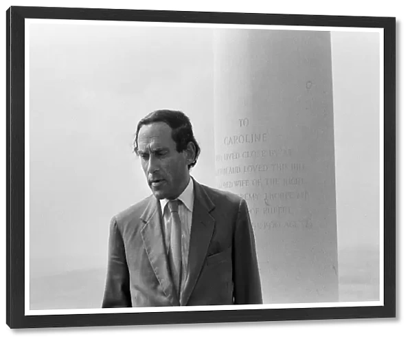 Jeremy Thorpe pictured standing in front of Codden Beacon. Devon. 12th September 1973