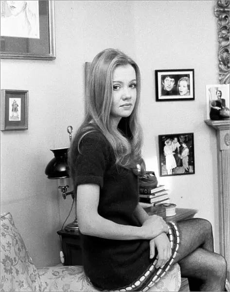Actress Hayley Mills at her Chelsea home. A portrait of her by Roy Boulting hangs
