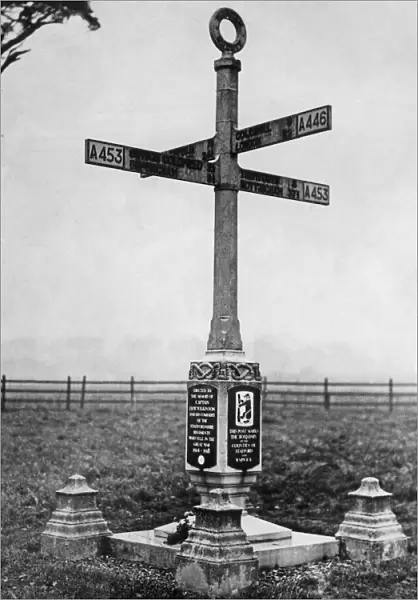 Bassetts Pole at the crossroads of the A446 and A453. The signpost was erected by