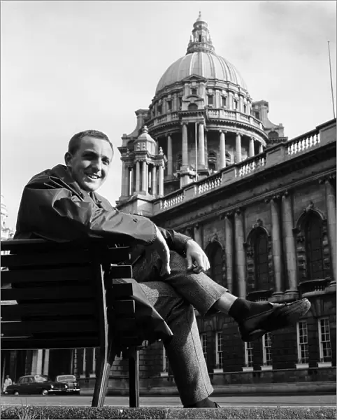 John Pilger at City Hall, Belfast. Northern Ireland. 9th October 1963