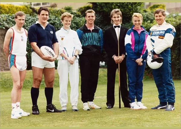Stephen Hendry with Hutton, Sole, Murray, McKean, McColgan and McRae