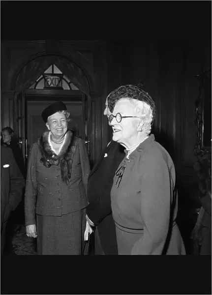 Eleanor Roosevelt and Lady Churchill at a Foyles luncheon. 6th April 1959