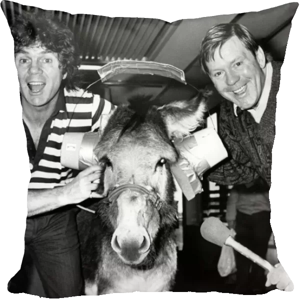 Stan Boardman and Radio Merseyside DJ Billy Butler with Hickory the donkey