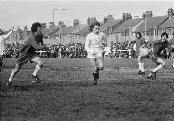 Rod Stewart (centre- in white) playing football in his football team The Goal Diggers