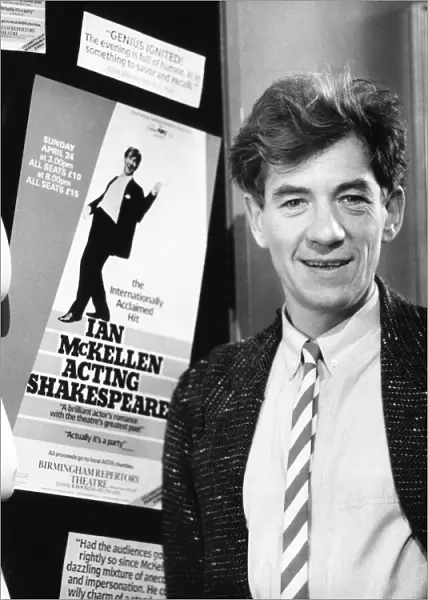 Ian McKellen pictured at The Birmingham Repertory Theatre in 1988
