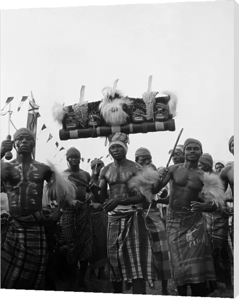 Nigerian warriors and dancers, dance for Queen Elizabeth II