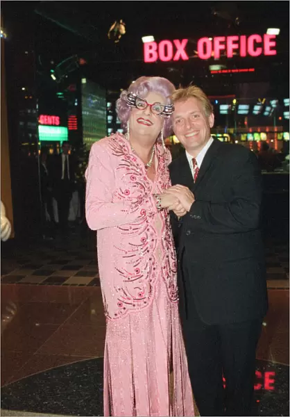 Rik Mayall and Dame Edna Everage at Warner Bros Multicomplex Cinema. 13th January 1998