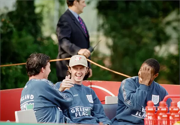 Robbie Fowler, Steve McManaman and Paul Ince on International duty with England