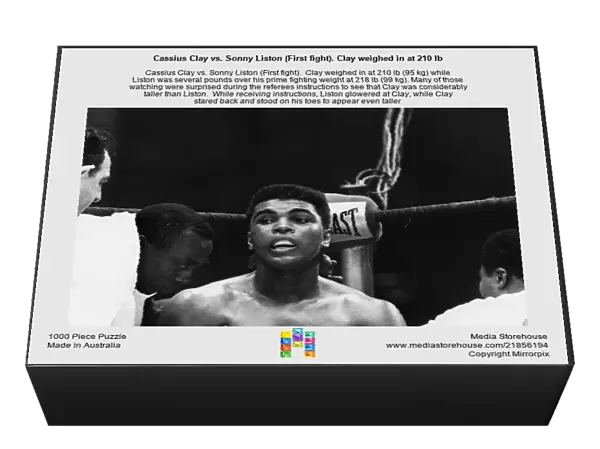 Cassius Clay vs. Sonny Liston (First fight). Clay weighed in at 210 lb