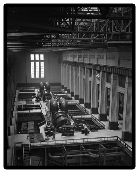 Battersea Power Station turbine hall, London. 17th January 1934
