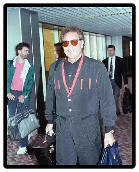 Singer Tom Jones at Heathrow Airport. 16th May 1992