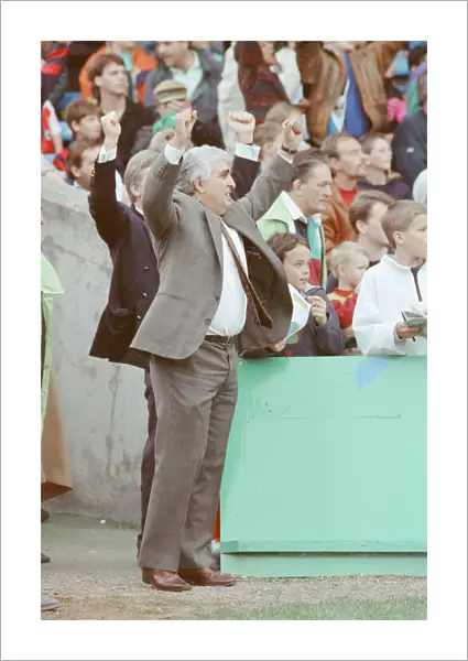 Sam Hammam, chairman of Wimbledon Football Club. Sam celebrates during the