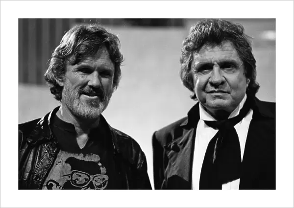 Kris Kristofferson and Johnny Cash appear on the Wogan show. August 1987