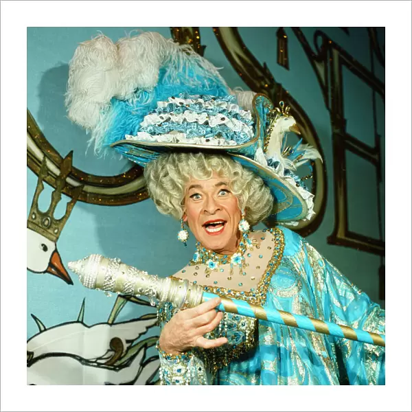 Actor and comedian Stanley Baxter as the Pantomime Dame. November 1983
