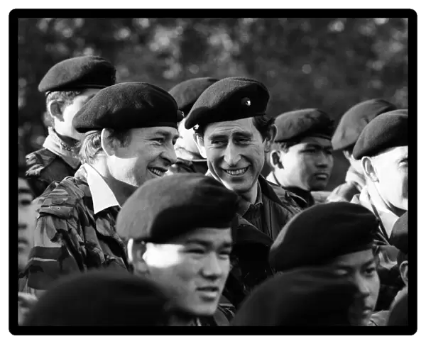 Prince Charles meets Gurkhas and watches army demonstrations at Stanford, Norfolk