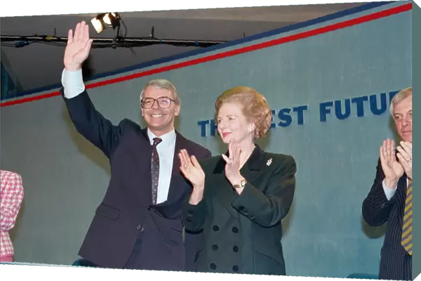Prime Minister John Major and Margaret Thatcher, pictured during the general election