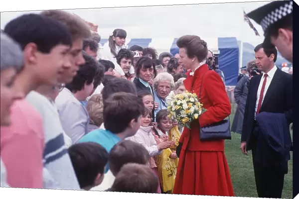 Princess Anne the Princess Royal on walkabout in Greenock Scotland May 1987