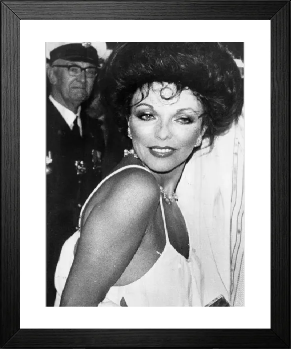Framed Print : Joan Collins Print - Low Cut Evening Gown Premiere Photo 1978 Framed Print : Joan Collins Print - Low Cut Evening Gown Premiere Photo 1978