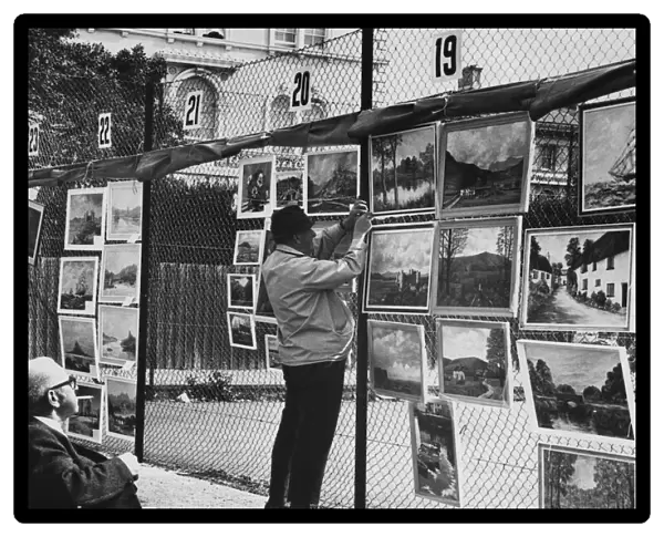 An art exhibition at the Winter Gardens in Weston-super-Mare, Somerset. July 1972
