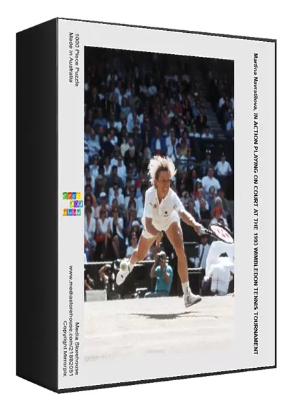 Martina Navratilova, IN ACTION PLAYING ON COURT AT THE 1993 WIMBLEDON TENNIS TOURNAMENT