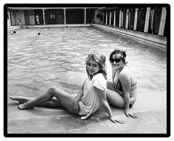 Jacquie Golding and Anna Reeves soaking up the sun at Clifton swimming pool