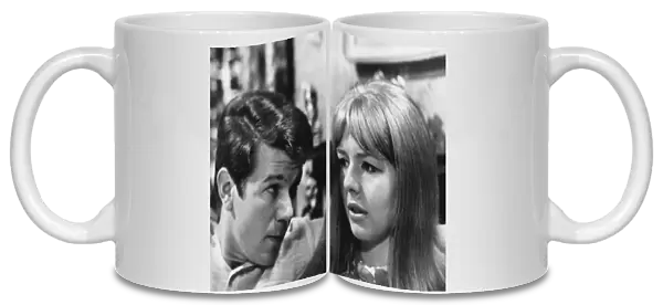 Jane Asher and David Cook during filming of TV play - September 1965
